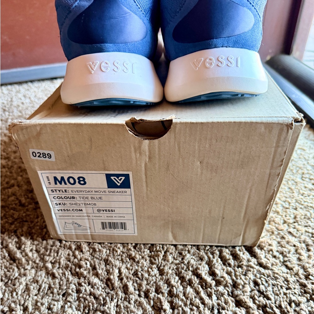 Vessi Everyday Move Mens Size 8 Shoes Sneakers Blue Knit - Picture 11 of 14